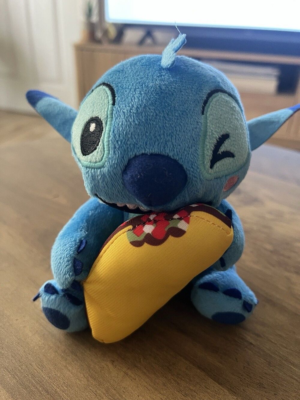 Disney Lilo & Stitch Stitch Mini Plush Winking Holding Taco w/ Heart Pillow